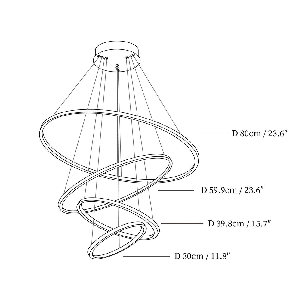 Gold Rings Acrylic Chandelier — product view 6