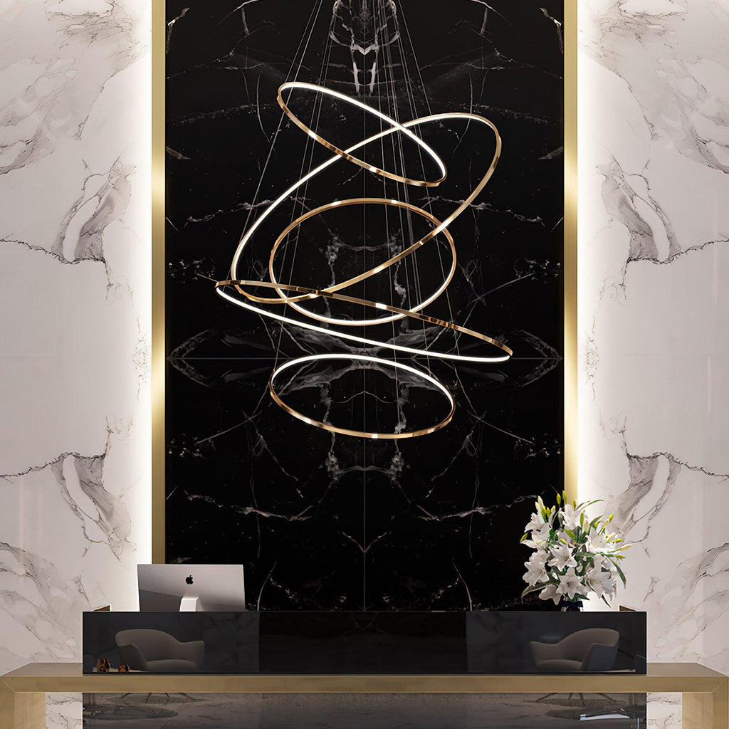 Gold Rings Acrylic Chandelier — product view 9