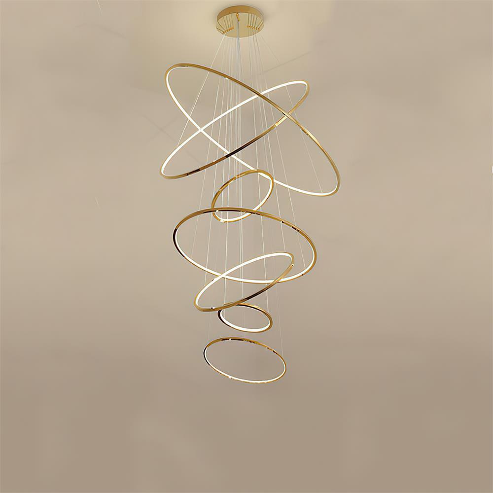 Gold Rings Acrylic Chandelier — product view 14