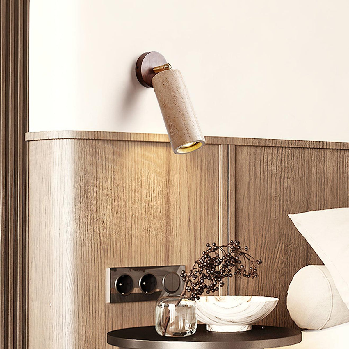 Mireille Travertine Wall Lamp — product view 2