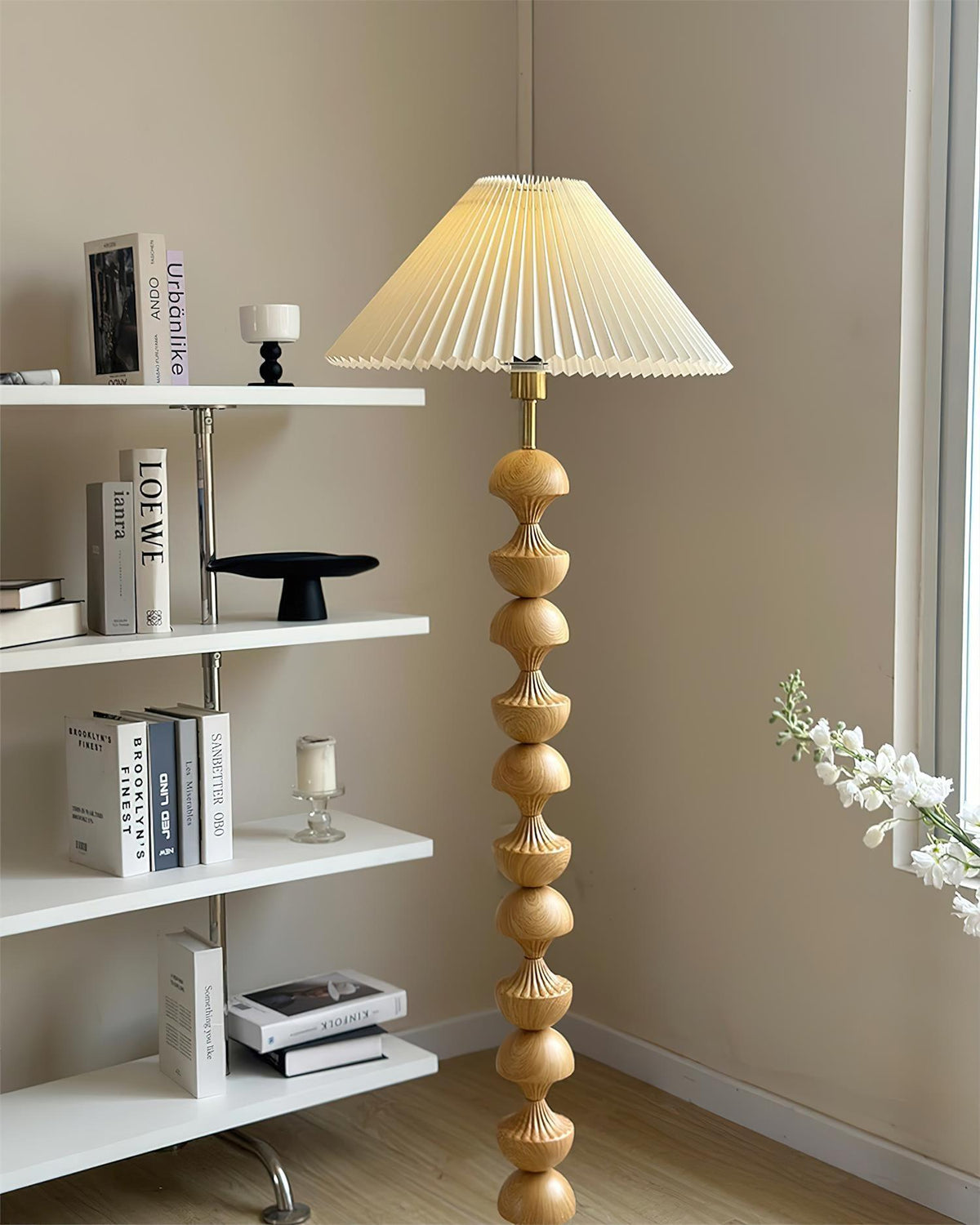 Bobbin Wood Floor Lamp — product view 3