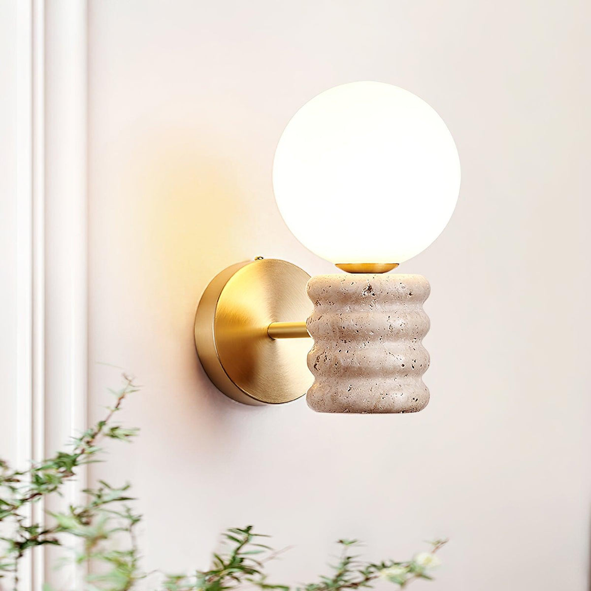 Sena Travertine Wall Lamp — product view 2