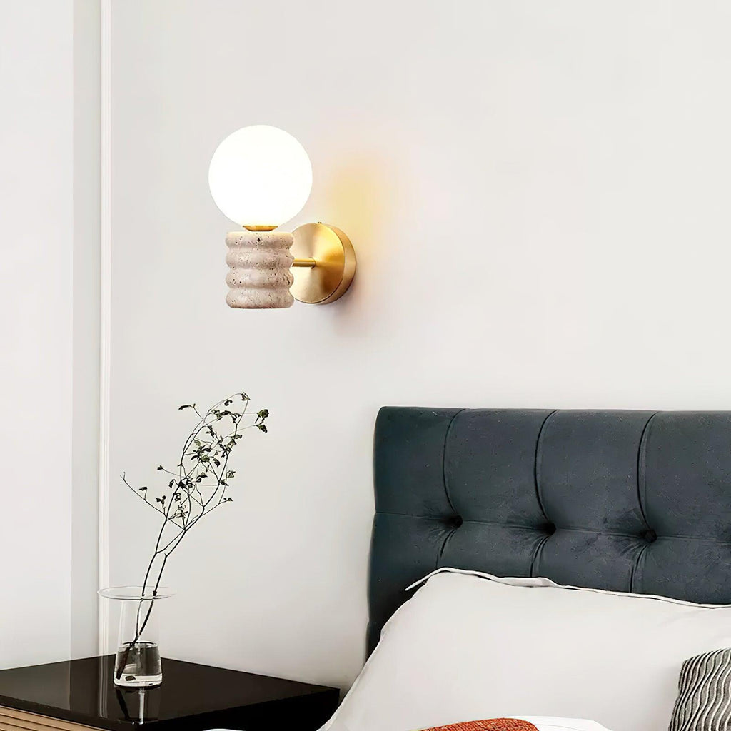 Sena Travertine Wall Lamp — product view 3