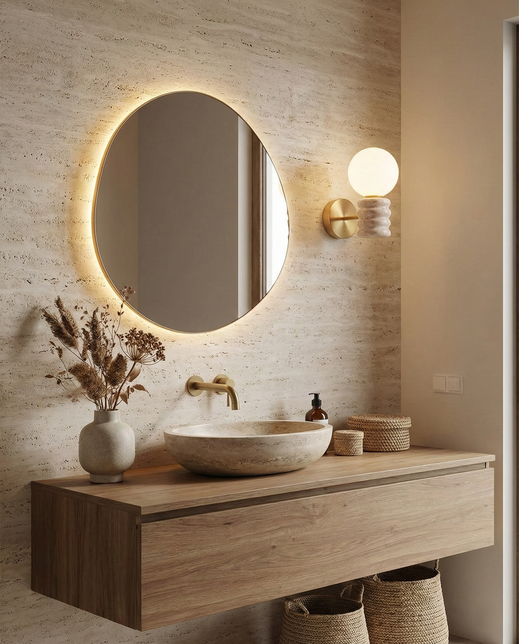 Sena Travertine Wall Lamp — product view 6