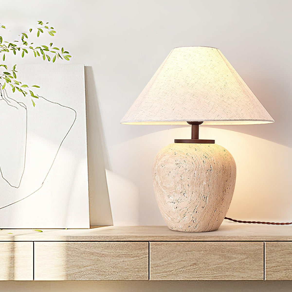 Kaliyu Travertine Table Lamp — product view 2