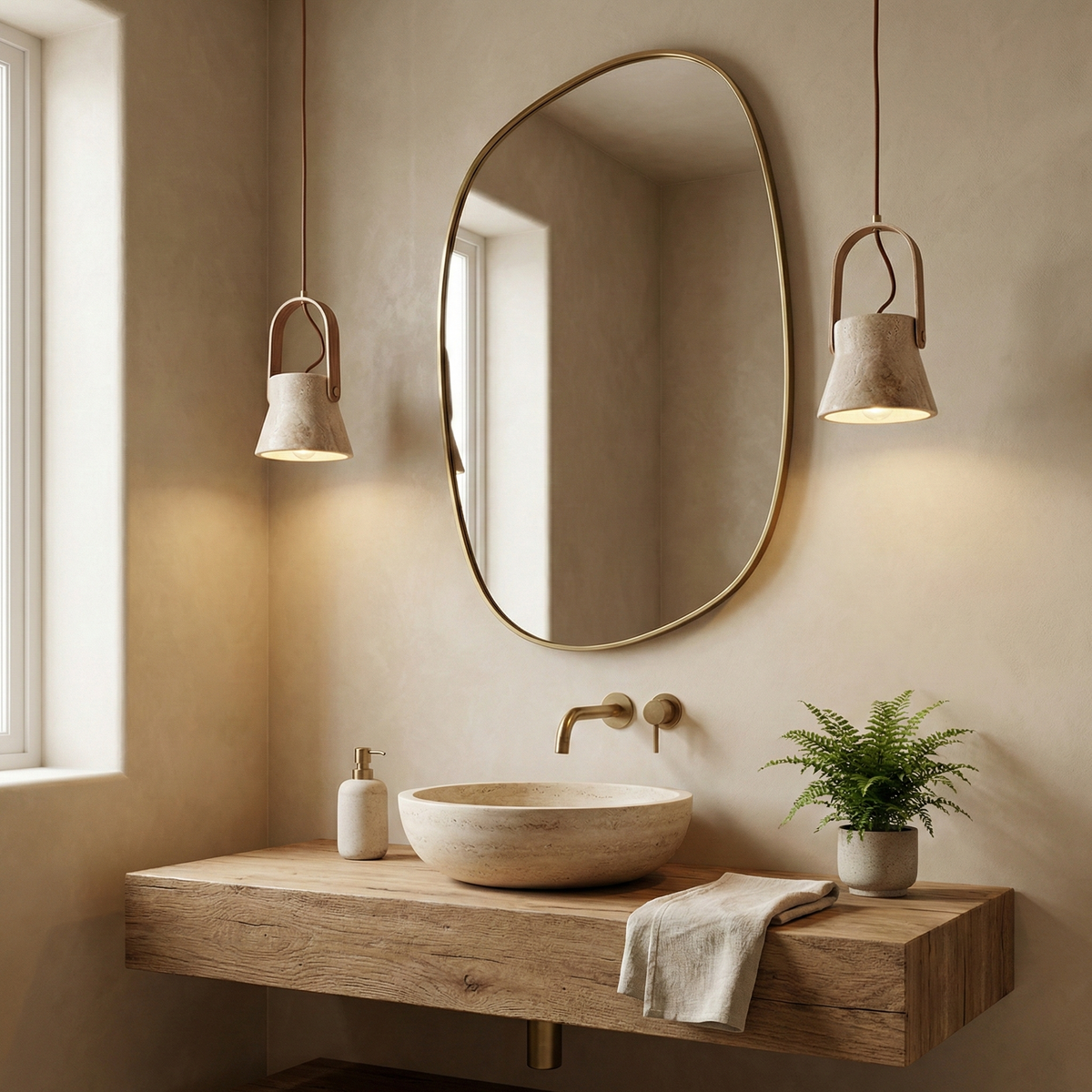 Nissa Travertine Pendant Lamp — product view 9