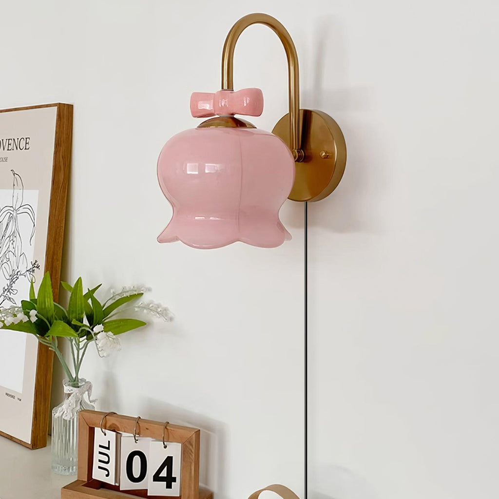 Millie Bells Plug In Glass Wall Lamp — product view 3
