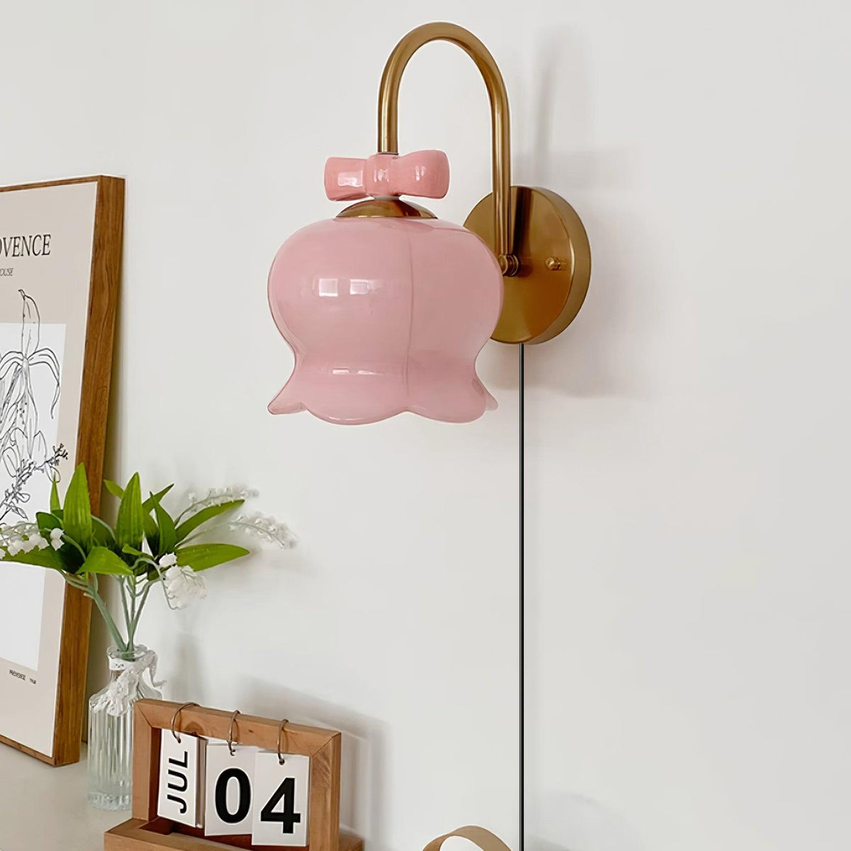 Millie Bells Plug In Glass Wall Lamp — product view 3