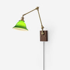 Banker Swing Arm Plug In Wood Wall Light — product view 1