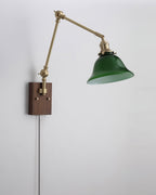 Banker Swing Arm Plug In Wood Wall Light — product view 4