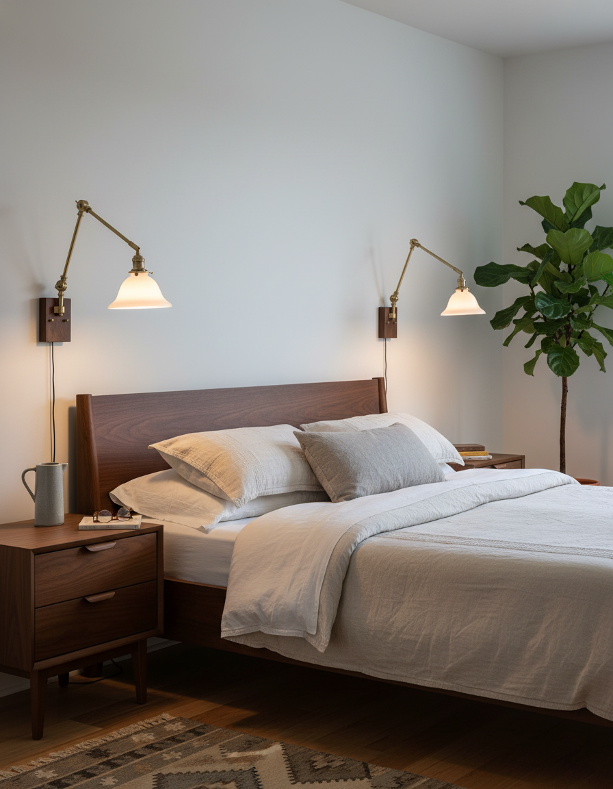 Banker Swing Arm Plug In Wood Wall Light — product view 6