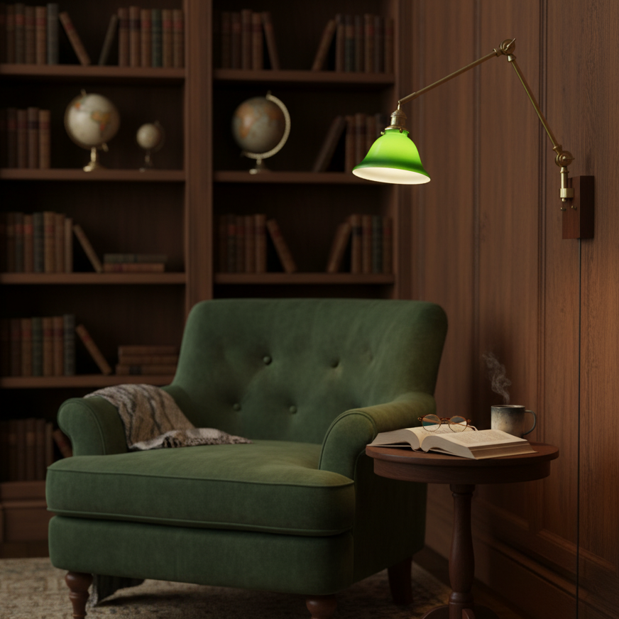 Banker Swing Arm Plug In Wood Wall Light — product view 8