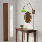 Banker Swing Arm Plug In Wood Wall Light — product view 10