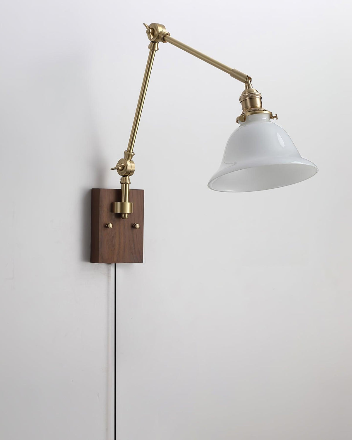 Banker Swing Arm Plug In Wood Wall Light — product view 15