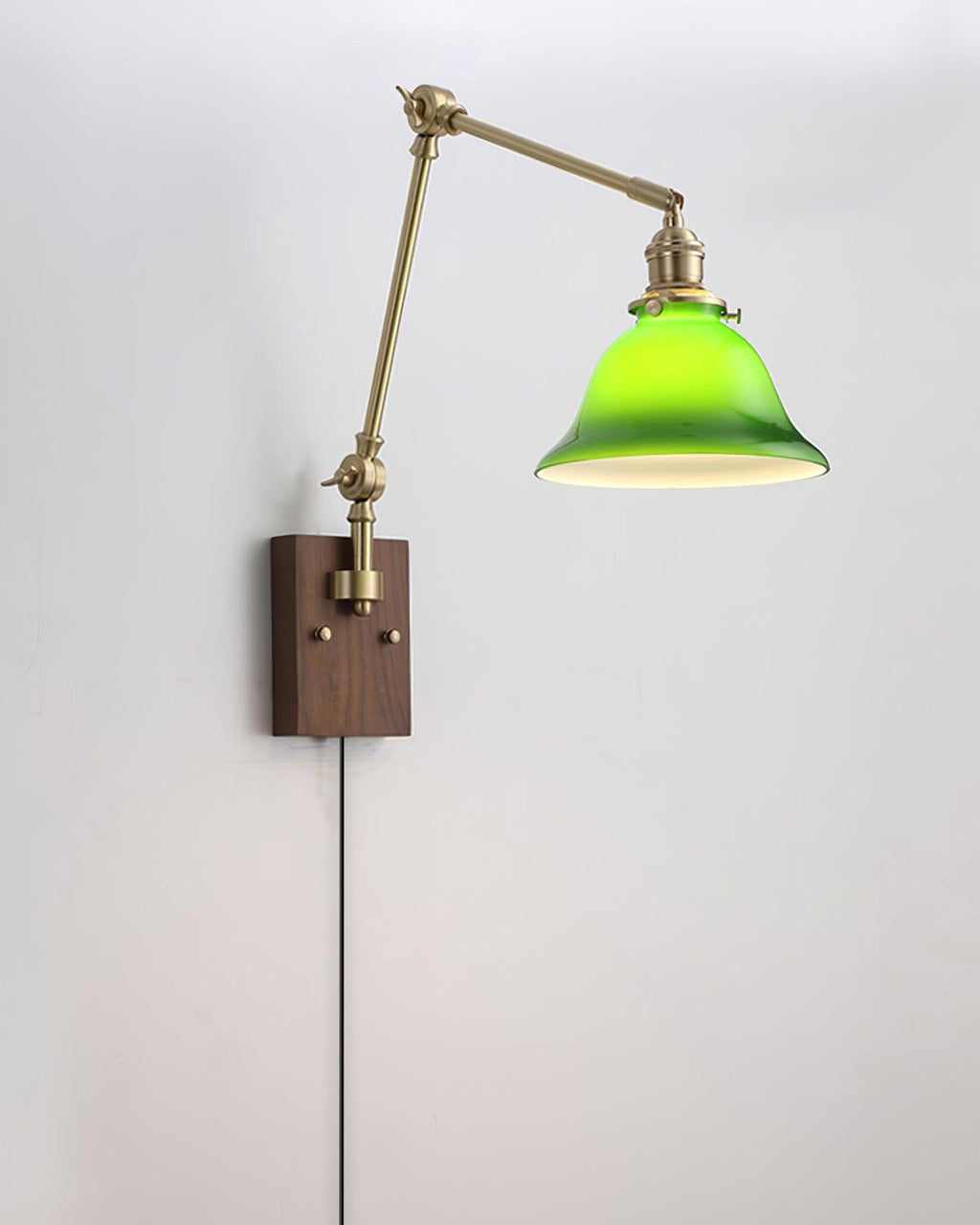 Banker Swing Arm Plug In Wood Wall Light — product view 17