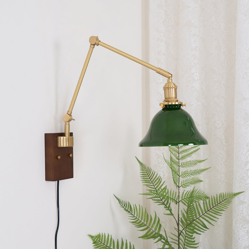 Banker Swing Arm Plug In Wood Wall Light — product view 27