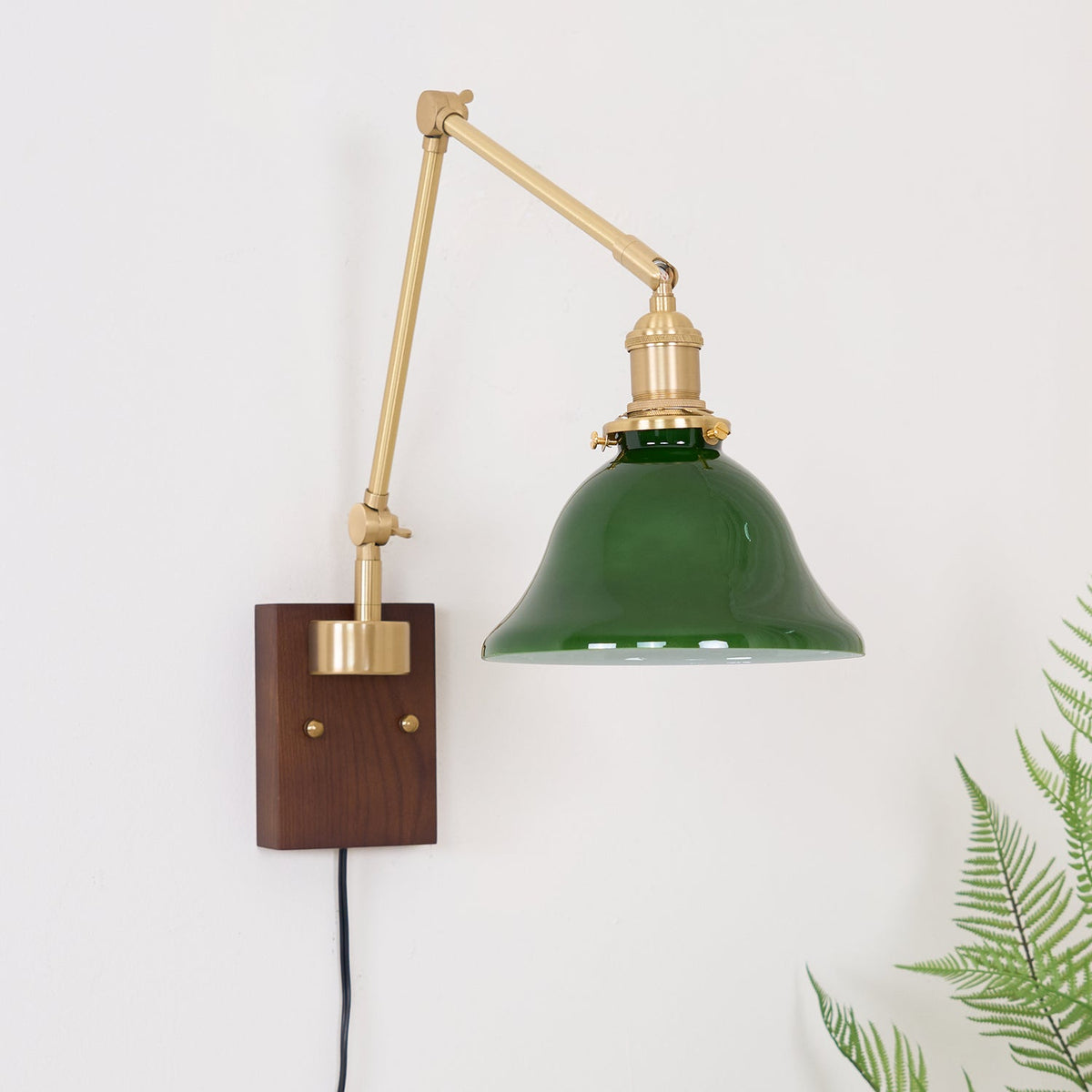 Banker Swing Arm Plug In Wood Wall Light — product view 28