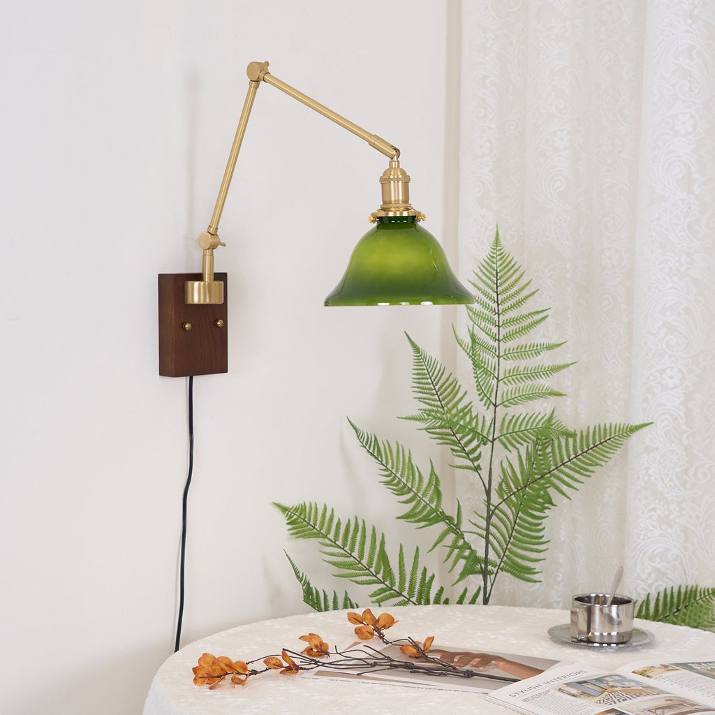 Banker Swing Arm Plug In Wood Wall Light — product view 32