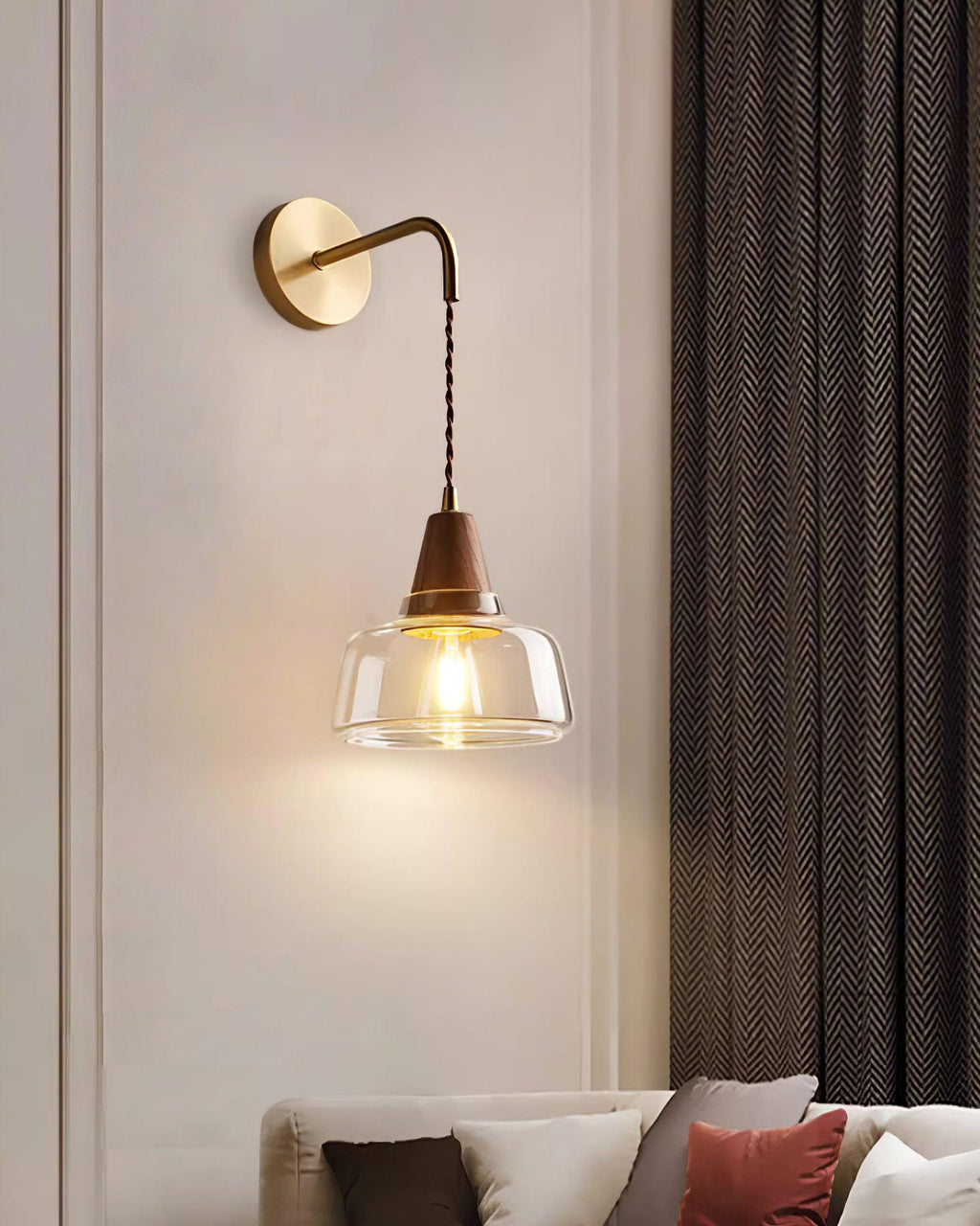 Rockford Plug In Glass Wall Lamp — product view 5