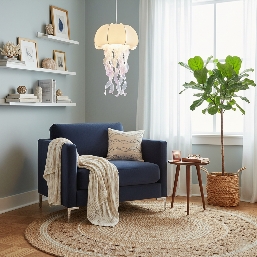 Jellyfish Fabric Pendant Lamp — product view 12