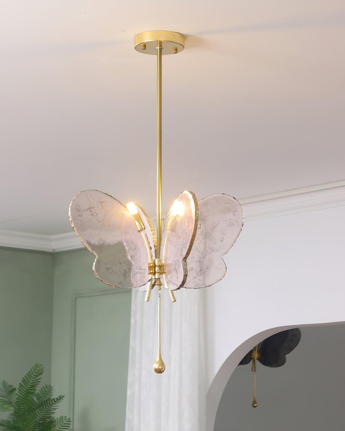 Tiffany Butterfly Metal Pendant Lamp — product view 3