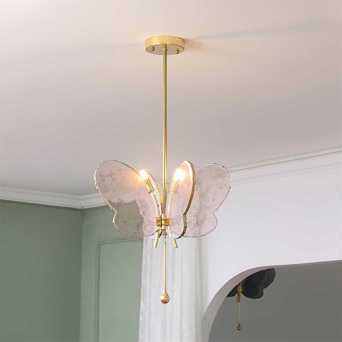 Tiffany Butterfly Metal Pendant Lamp — product view 4