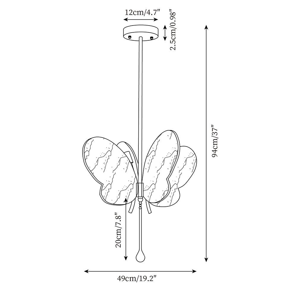 Tiffany Butterfly Metal Pendant Lamp — product view 5