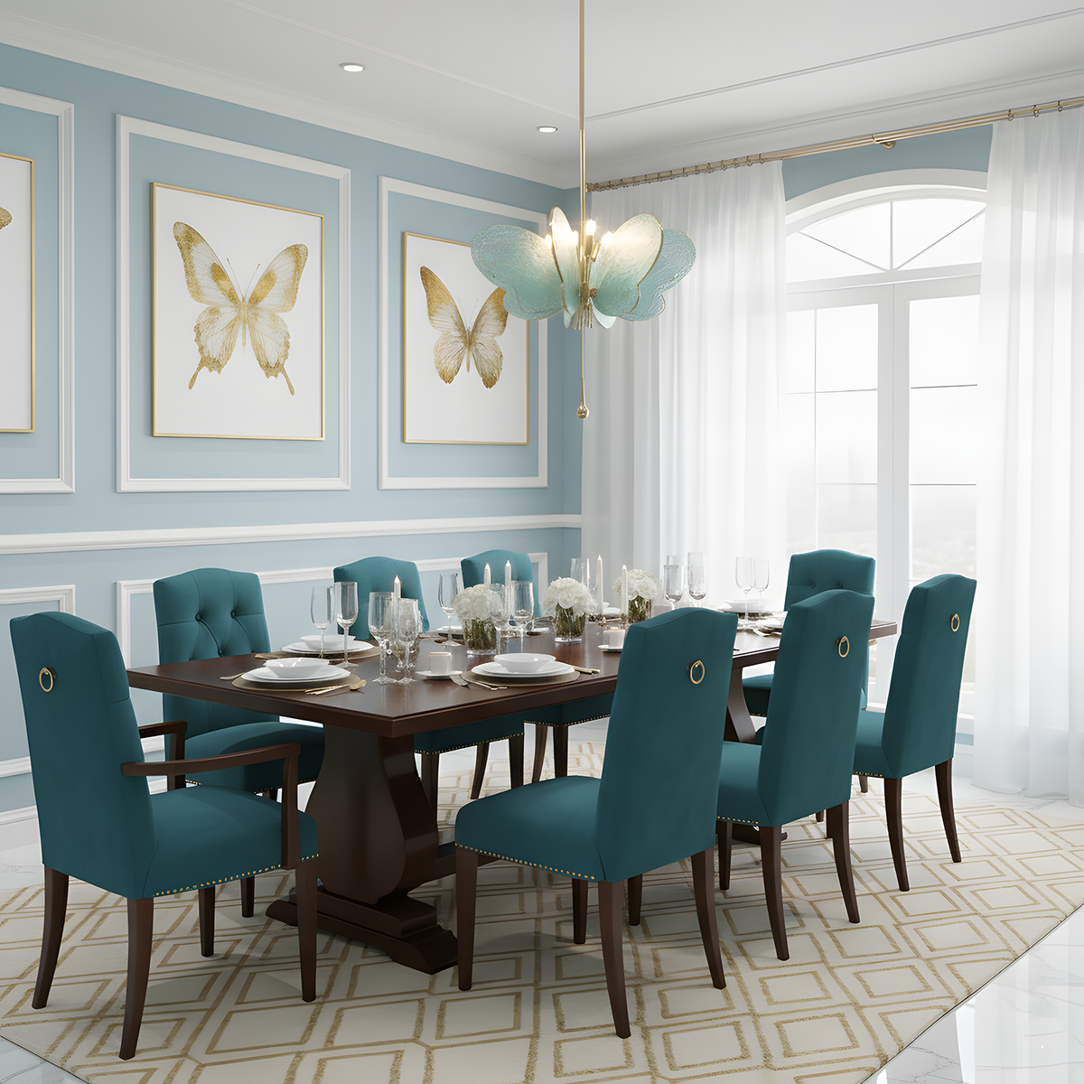 Tiffany Butterfly Metal Pendant Lamp — product view 7