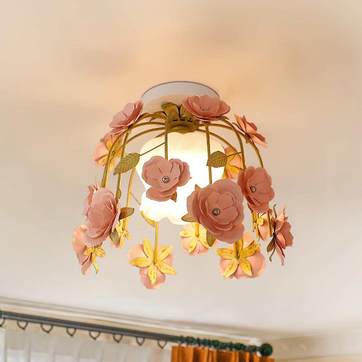 Romantische Flowers Glass Ceiling Light — product view 3