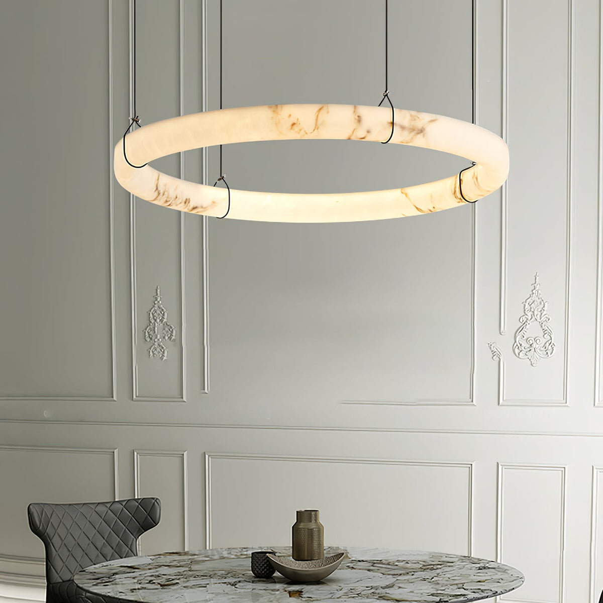 Alabaster Ring Pendant Lamp – product view 2