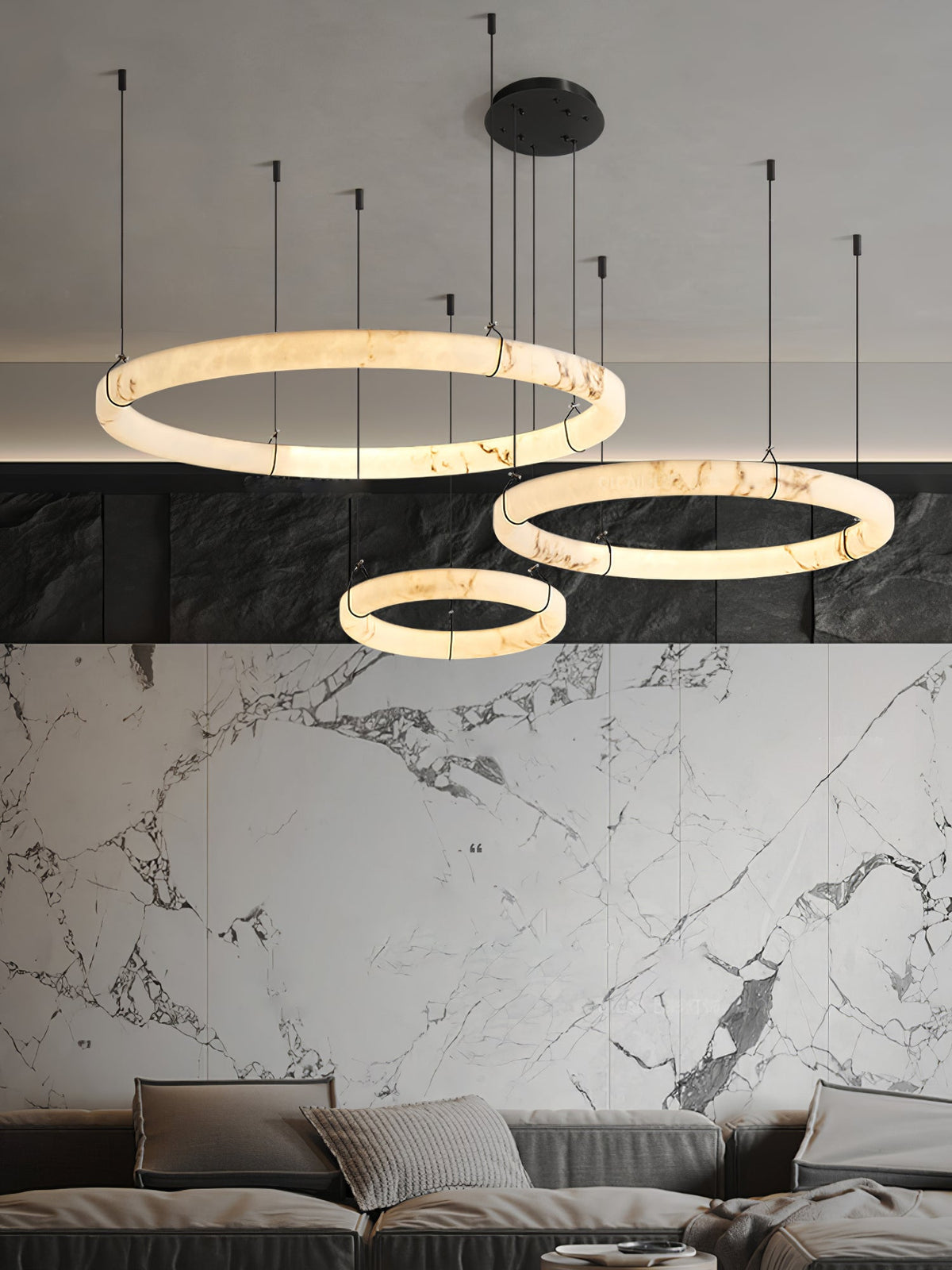 Alabaster Ring Pendant Lamp – product view 3