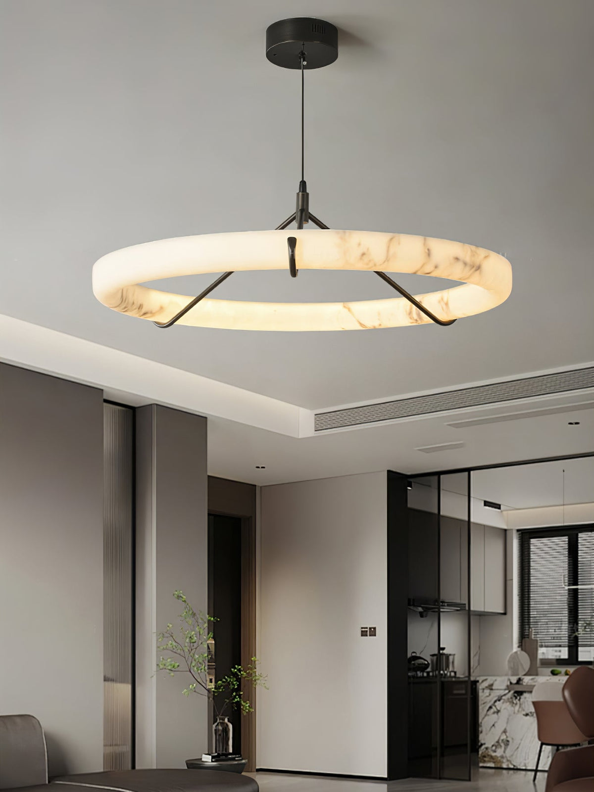 Alabaster Ring Pendant Lamp – product view 5