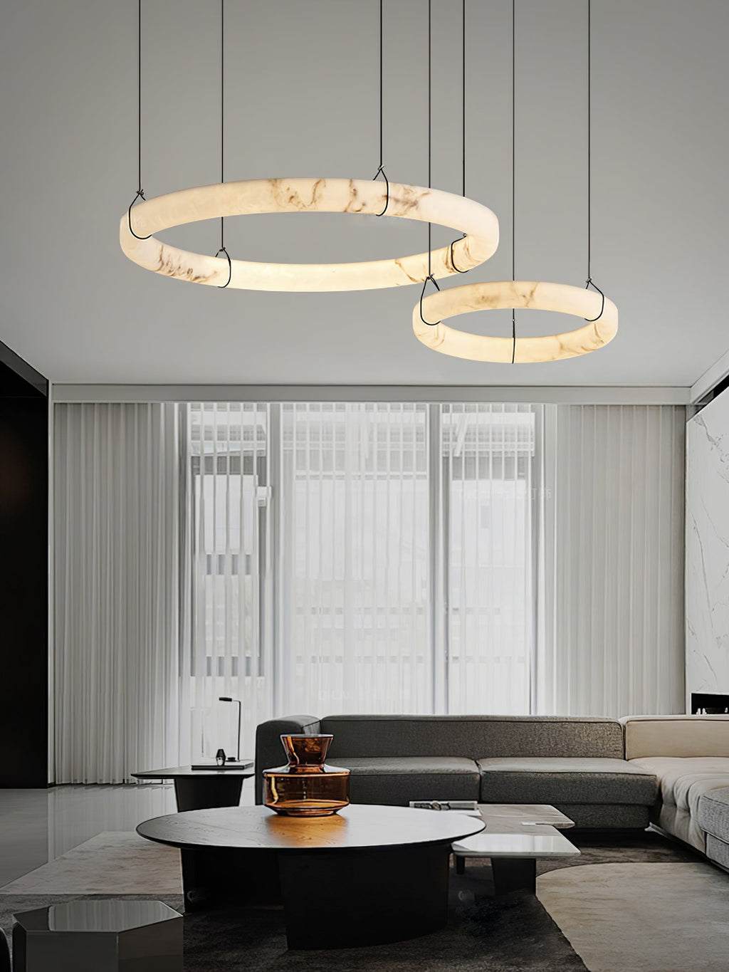 Alabaster Ring Pendant Lamp – product view 7