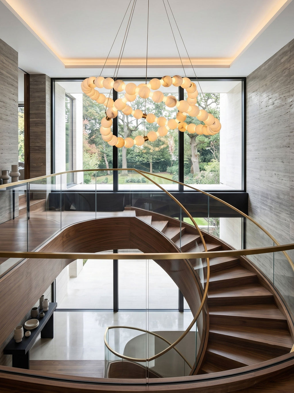 Alabaster Orb Ring Chandelier – product view 3