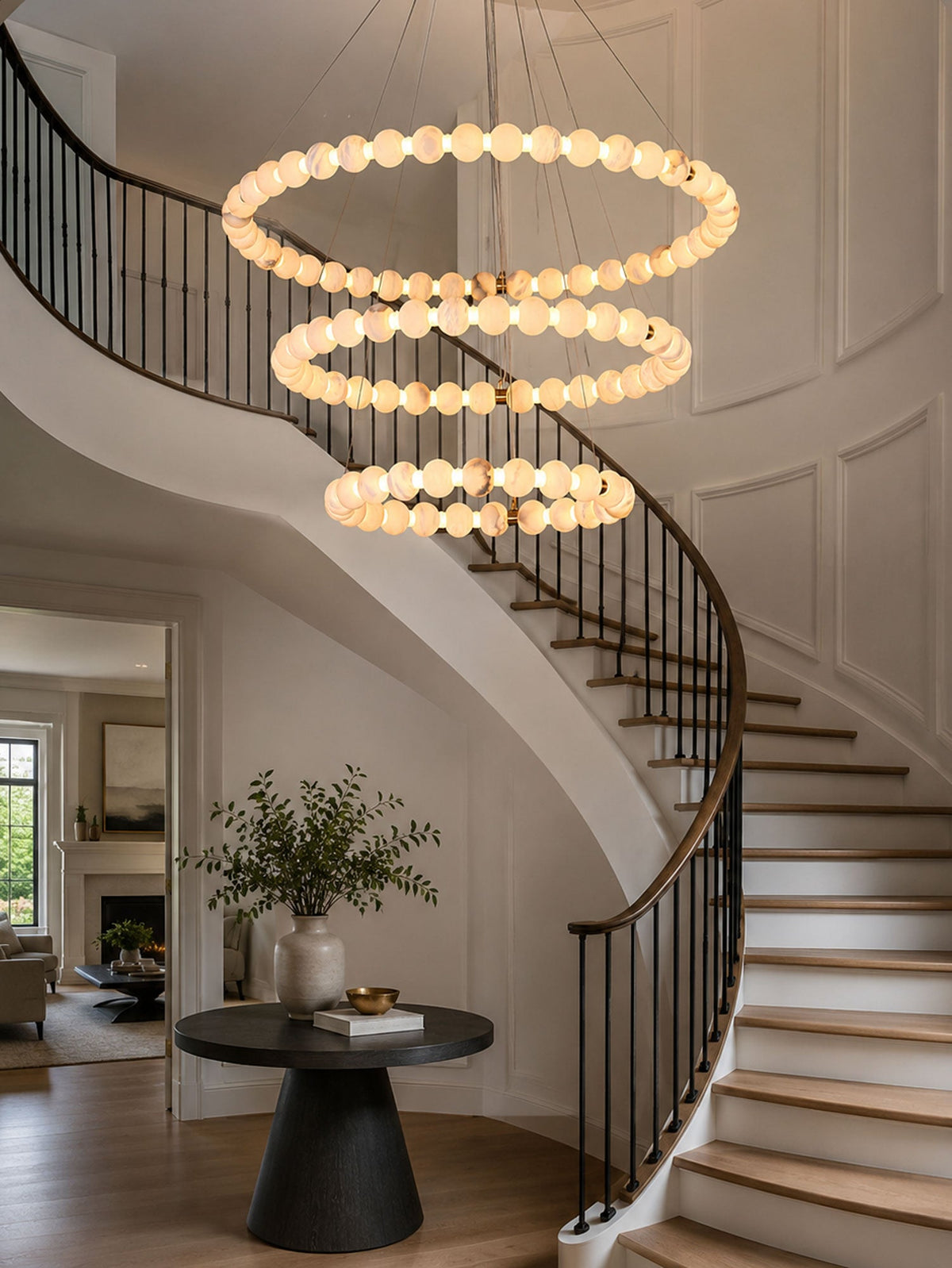 Alabaster Orb Ring Chandelier – product view 6