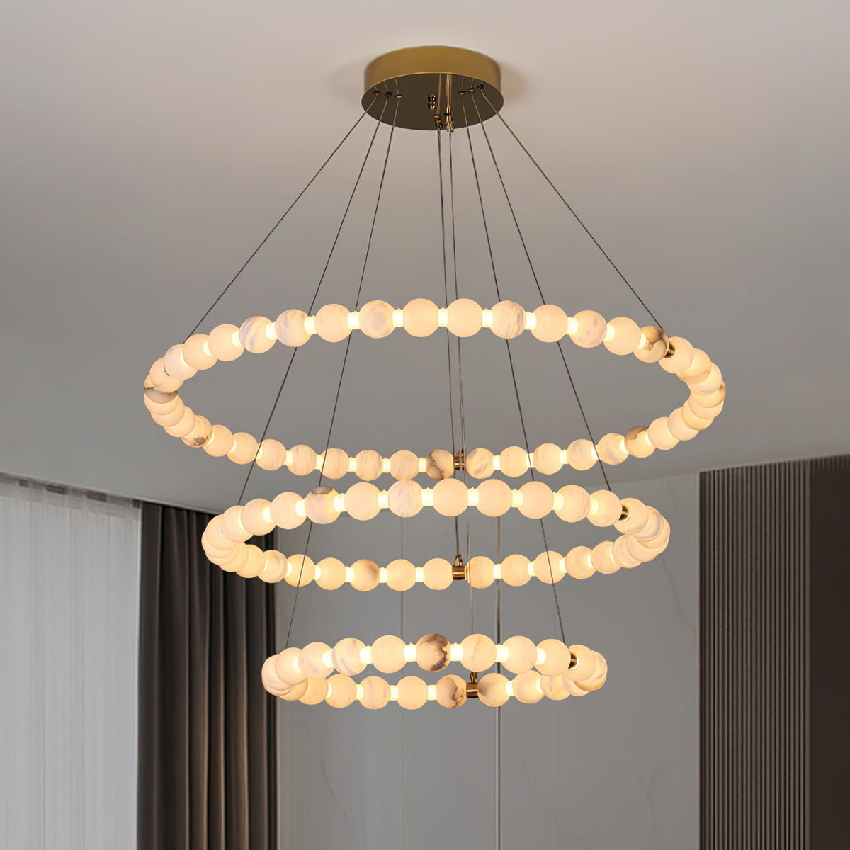 Alabaster Orb Ring Chandelier – product view 7