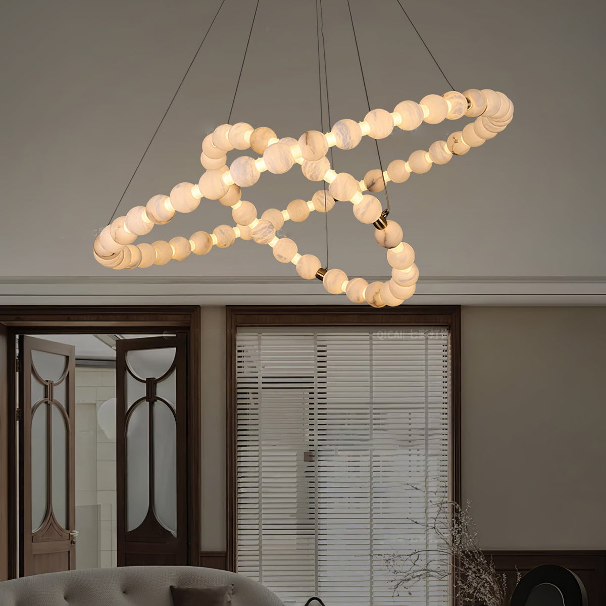Alabaster Orb Ring Chandelier – product view 13