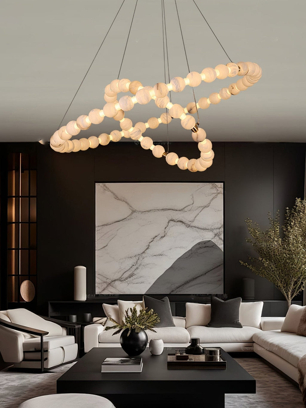 Alabaster Orb Ring Chandelier – product view 16