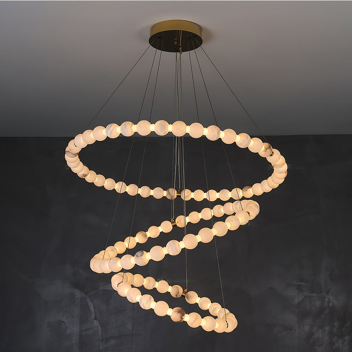 Alabaster Orb Ring Chandelier – product view 17