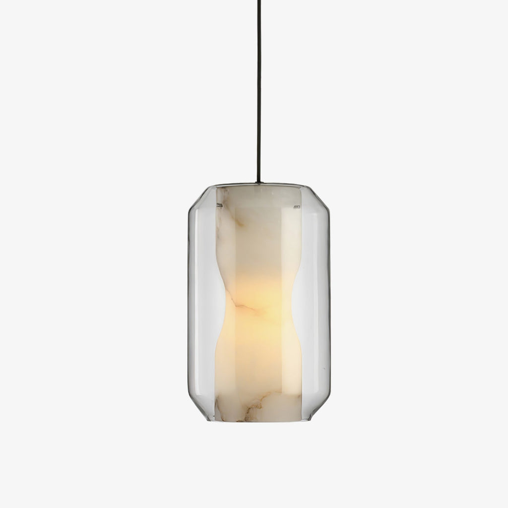 Alabaster Glass Cylinder Pendant Light – product view 1