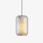 Alabaster Glass Cylinder Pendant Light – product view 1