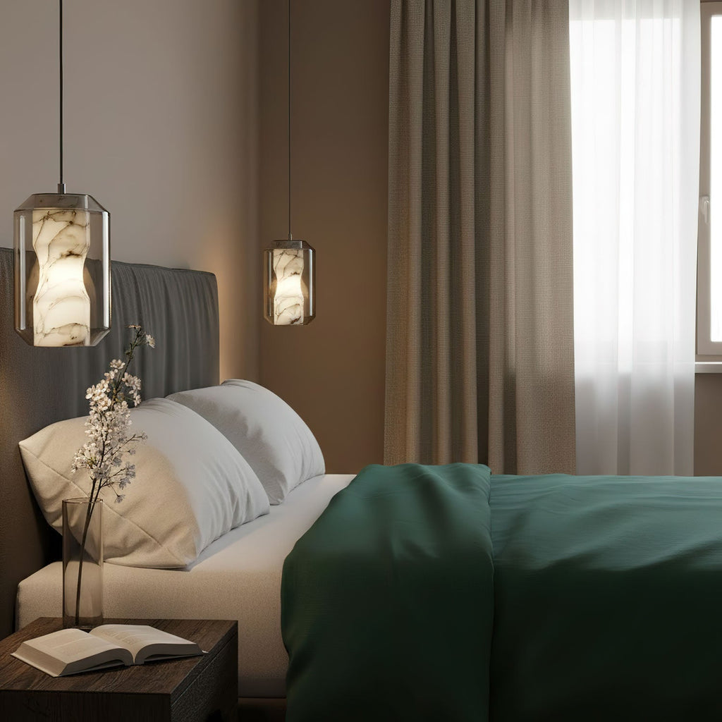 Alabaster Glass Cylinder Pendant Light – product view 7