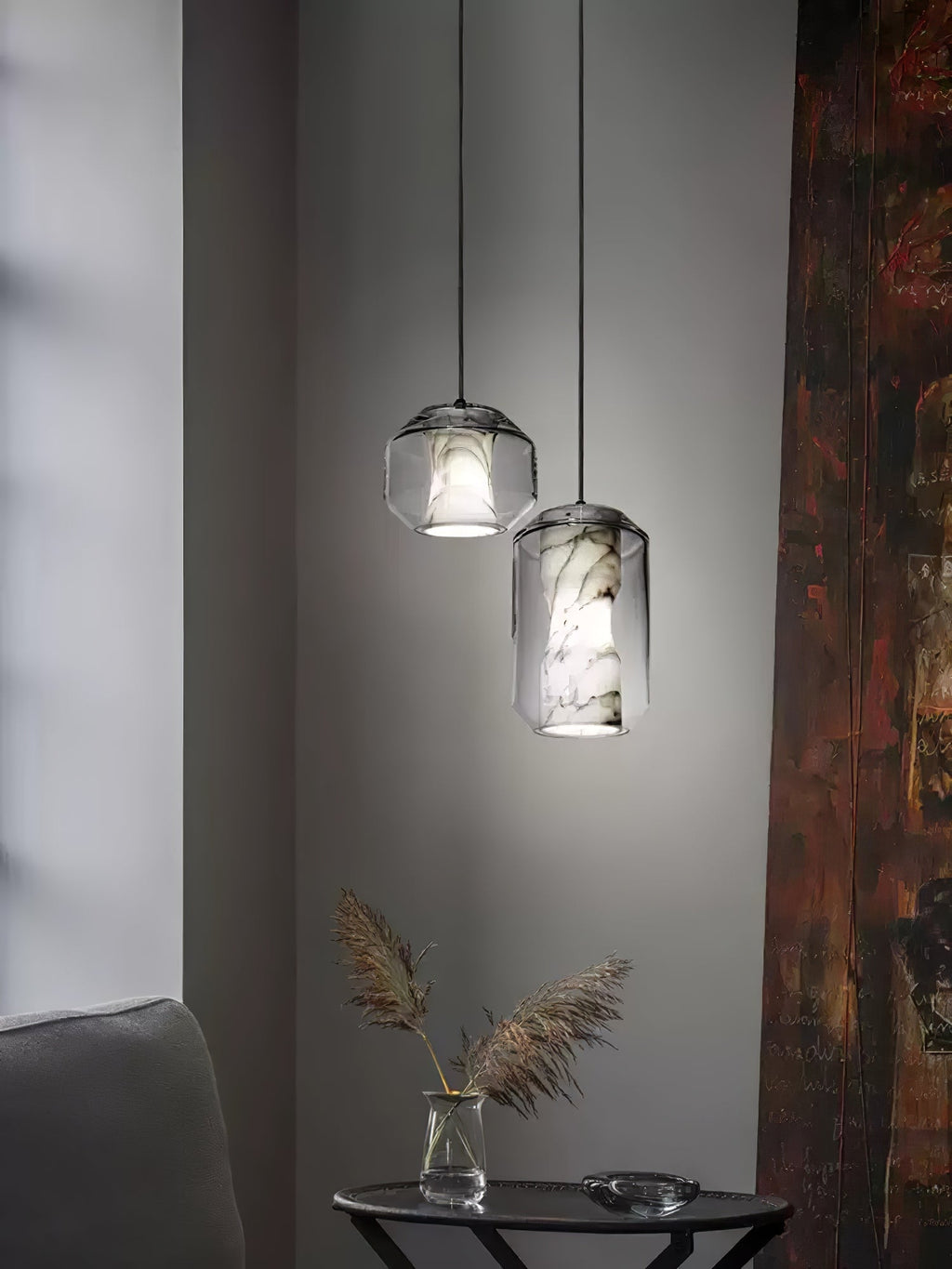 Alabaster Glass Cylinder Pendant Light – product view 15
