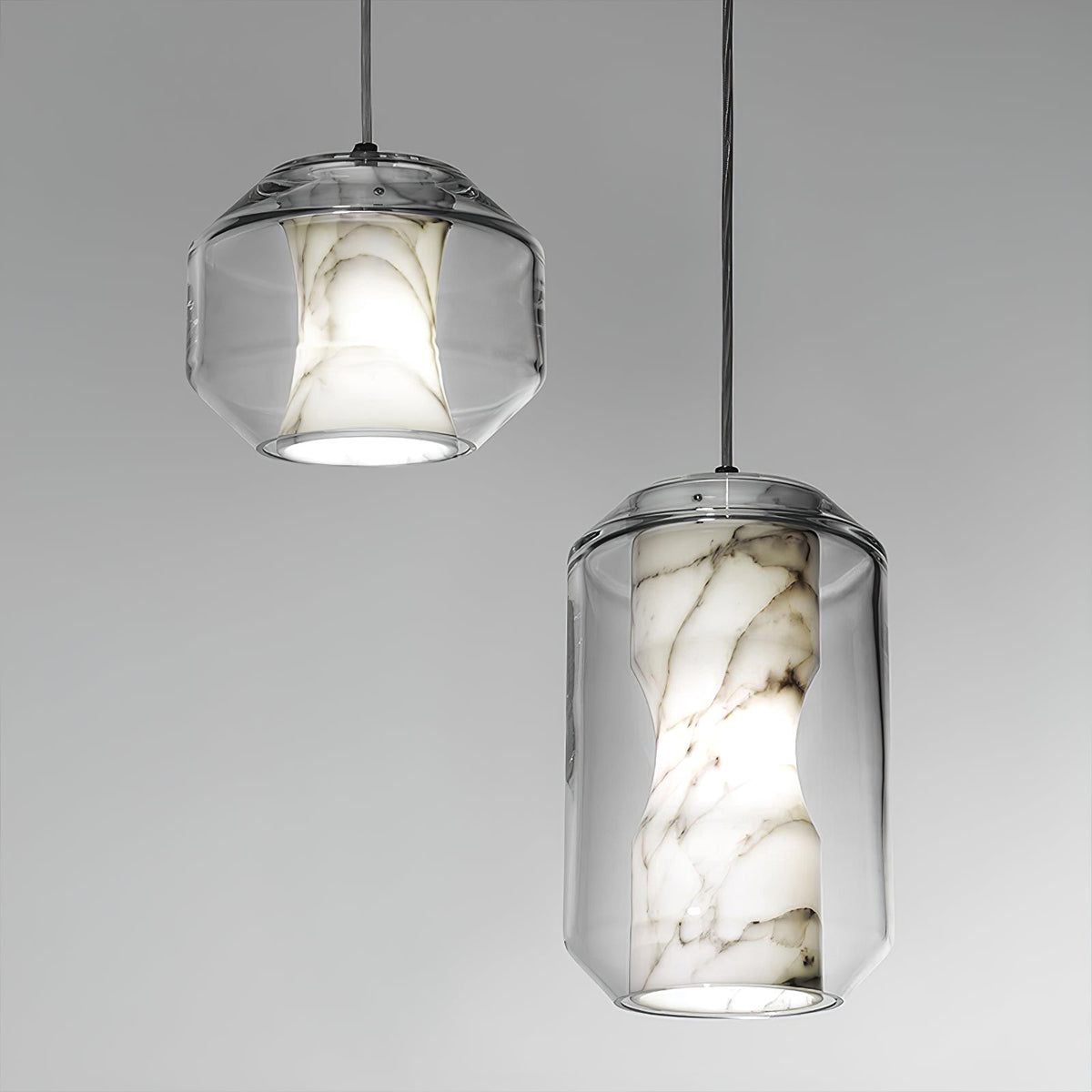 Alabaster Glass Cylinder Pendant Light – product view 17