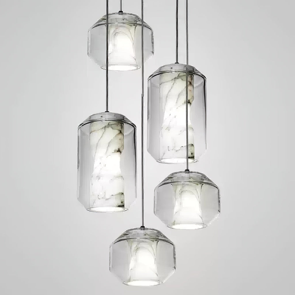 Alabaster Glass Cylinder Pendant Light – product view 19