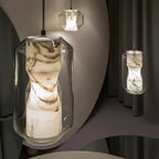 Alabaster Glass Cylinder Pendant Light – product view 26