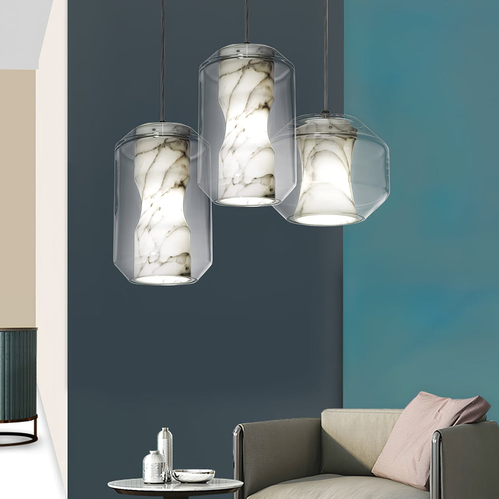 Alabaster Glass Cylinder Pendant Light – product view 28