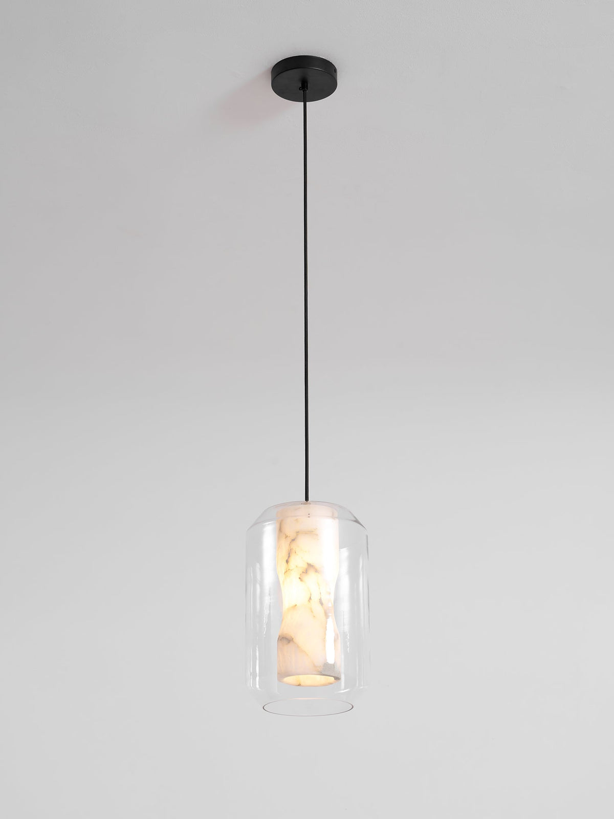 Alabaster Glass Cylinder Pendant Light – product view 36