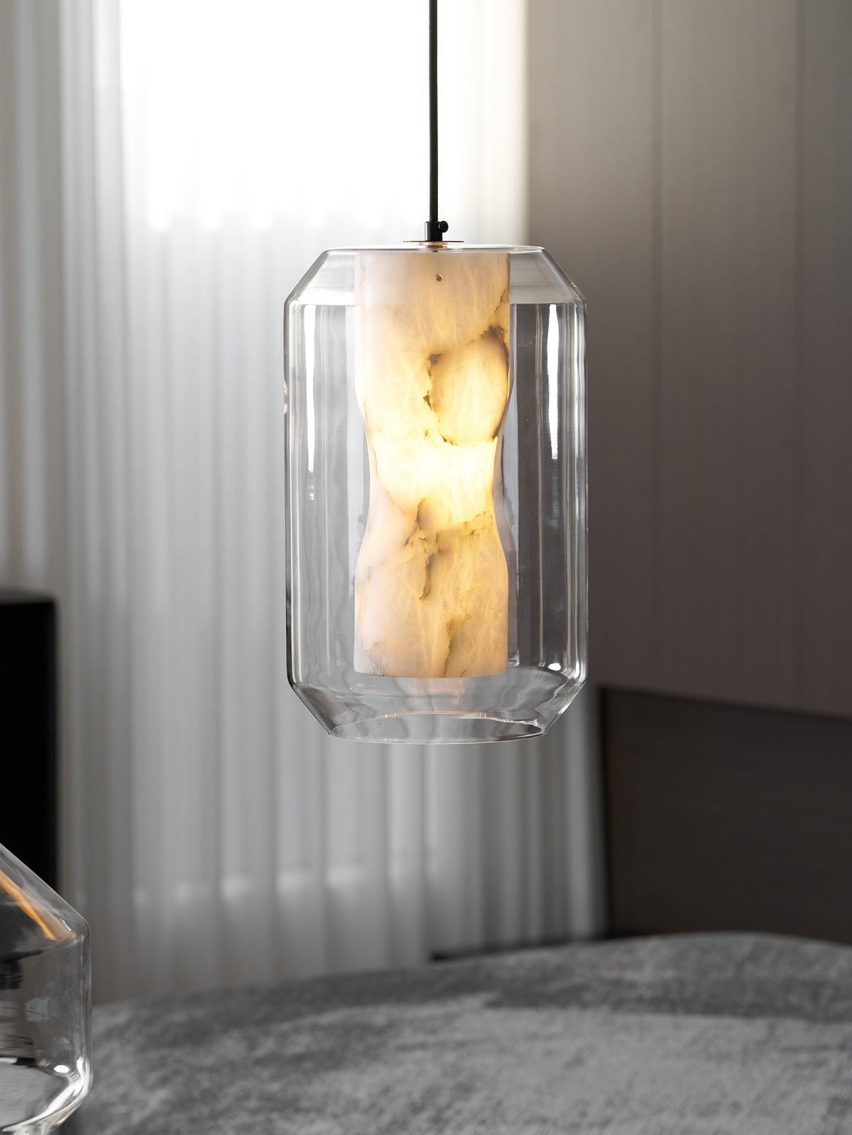 Alabaster Glass Cylinder Pendant Light – product view 47