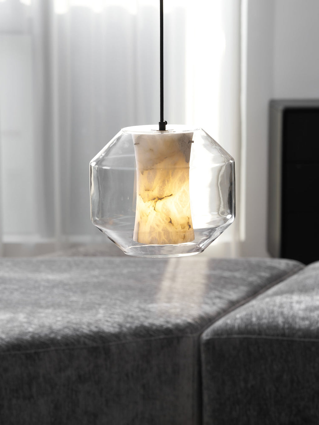 Alabaster Glass Cylinder Pendant Light – product view 51